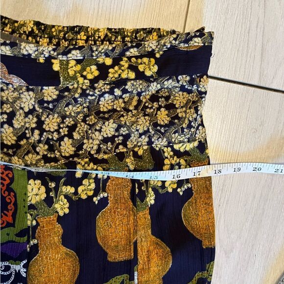 Vintage crinkle fabric midi skirt bold print - Picture 11 of 12